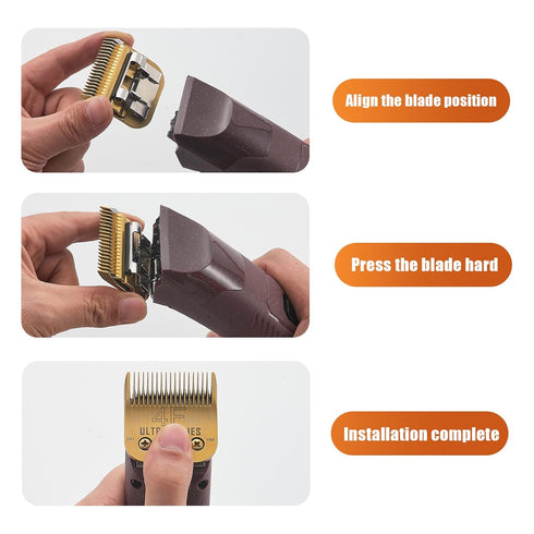 #4FC Clipper Blade for Dog Grooming, Compatible with Andis and Wahl/Oster Clippers, Detachable Carbon Steel