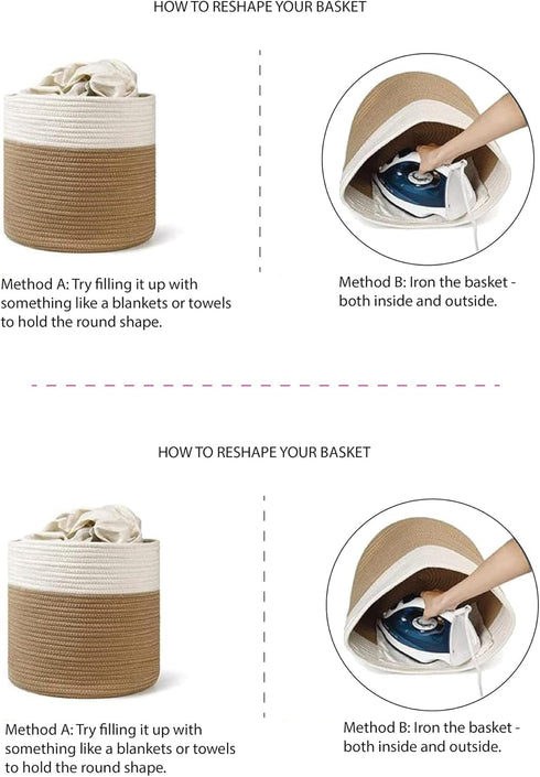 Bone Dry Pet Storage Collection Decorative Cotton Rope Basket/Bed, 15.75x6.25, White/Gray Cat Ears