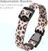 Personalized Adjustable Dog Collar for Medium Dogs, Cute Leopard Puppy Collar for Boy and Girl Dogs, Pink