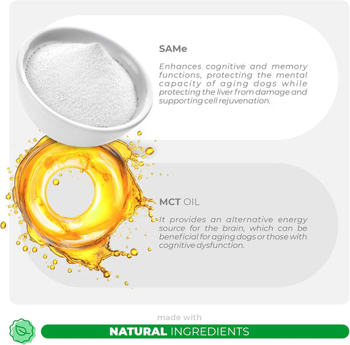 Same for Dogs - S-Adenosyl-L-Methionine, 90 Soft Chews with MCT Oil for Brain Health, Liver Support, Cognitive Function