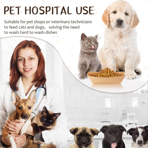 Disposable Pet Bowls, 50 Pcs Lightweight and Portable for Cats and Dogs, Easy to Carry and Store