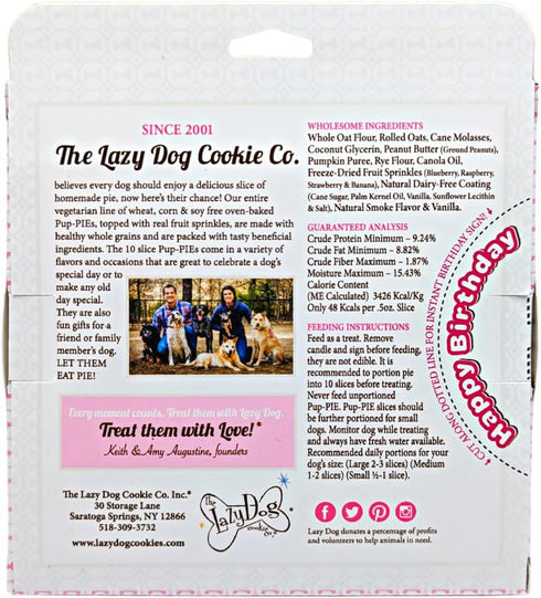 The Lazy Dog Happy Birthday Pie Dog Treat, 6 in. 5 oz. for Special Friends Celebration