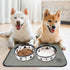 Sinland - Microfiber Pet Bowl Mat Dish Drying Mat with Anti-Skid Backing, 14.2Inch x 24Inch Grey