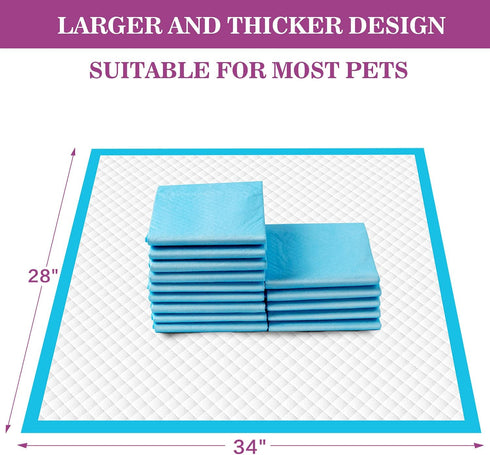 IMMCUTE 28"x34", (18 Count) Dog Pee Pads Extra Large X-Large Training Puppy Pee Pads Super Absorbent & Leak-Proof, XL