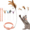 Sumind 6 Pcs Cat Collar Toy with Feather - Interactive Cat Stick Wand Toys with Bell for Indoor Kittens