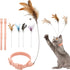 Sumind 6 Pcs Cat Collar Toy with Feather - Interactive Cat Stick Wand Toys with Bell for Indoor Kittens