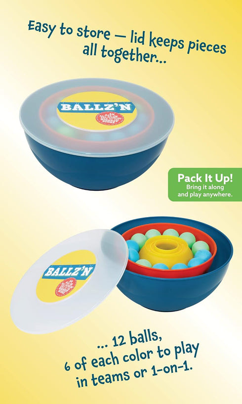 2-6 Little Kids Ballz'n | The Fast Paced Pong Ball Bouncing Trick Shots Game for Tipsy Adults and Family Night Fun