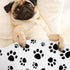Dog Paw Print Fuzzy Throw Blanket, Soft Cozy Flannel Blanket for Medium Small Pet Puppy Essentials, Home Bed Sofa Car