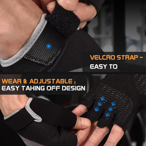 (4 sunnex Workout Gloves for Women - Breathable Weight Lifting Gloves with Non-Slip Silicone Padding, Fingerless Gym