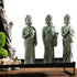 Japanese Sandstone Buddha Statue - Handmade 7.1” Zen Buda Sculpture for Aquarium Decorations, Pagoda Garden Decor