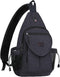 MOSISO Sling Backpack,Canvas Crossbody Hiking Daypack Bag with Anti-theft Pocket, Space Gray