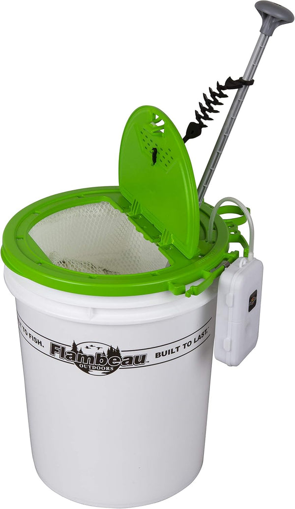 Flambeau Tackle Outdoors Bait Butler 6092BB - Live Bait Retrieval System with Integrated Lid and Net
