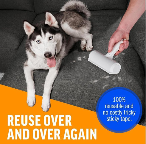 Pet Hair Remover - Dog & Cat Lint Roller with Self-Cleaning Base, Efficient Hair Removal Tool for Couch, Carpet,