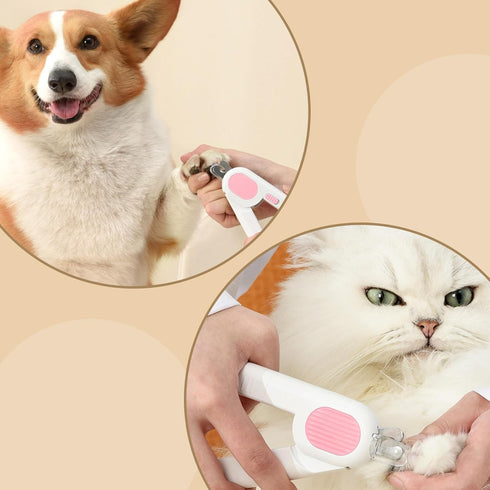 Trimmer Odoland Cat Nail Clipper with LED Light and Nail File, Dog Claw with Bright Light to Avoid Excessive Cutting