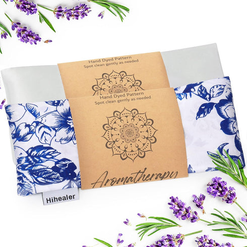Hihealer 2-Pack Lavender Silk Eye Pillow, Relaxation Gift for Women, Weighted Eye Mask for Meditation