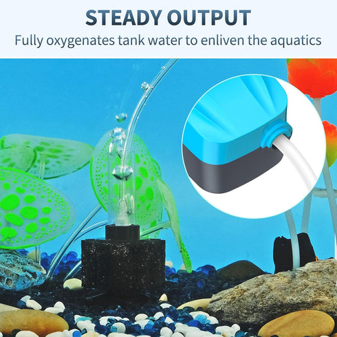 Pawfly Aquarium Air Pump Kit with Nano Bio Sponge Filter, Airline Tubing, Air Control Valve & Check Valve Accessories