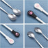 6 Pieces Stainless Steel Pet Food Spoon Set, Cute Cat Claw Silicone Handle (White, Black, Orange)
