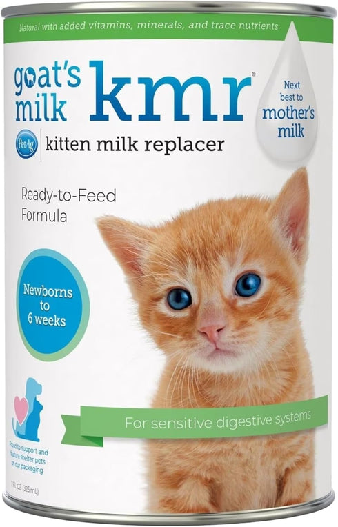 Pet-Ag Goat’s Milk KMR Kitten Milk Replacer Liquid - 11 oz, Easy to Digest Formula for Kittens