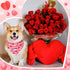 120 Youyole Pcs Valentine's Day Dog Bandana Bulks Love Dog Bandanas Valentine's Day Pet Scarf Soft Cat Triangle Scarves