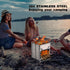REDCAMP Large Portable Wood Burning Camping Stove, Folding Stainless Steel Backpacking Stove for Outdoor Cooking