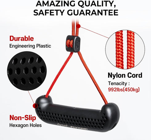 GD Fly Grip Pull Up Handles for Neutral Grip & LAT Pull Down Attachments, Perfect Grips for T-bar Row, Gym Equipment