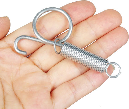Dong Huang 4pcs 75mm Metal Finger Spring Latch Hook | One-Handed Cage Door Spring Hooks for Pet Cages