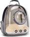 Bubble Cat Carrier Backpack - Transparent Pet Carrier for Small Puppy and Bunny (Backpack, Black)
