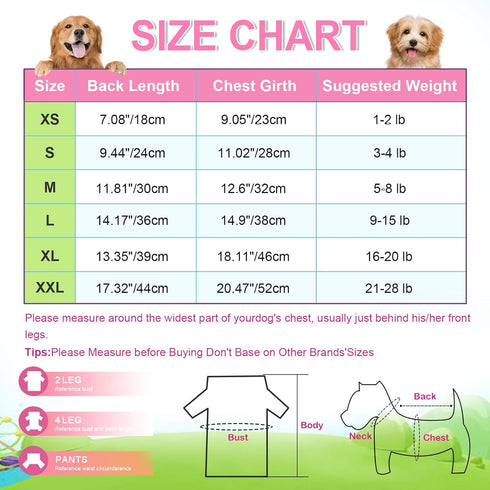 Dog Clothes for Small Dogs, Cute Pajamas for Tiny Chihuahua Yorkie, Spring Summer Outfit Pjs Jumpsuit