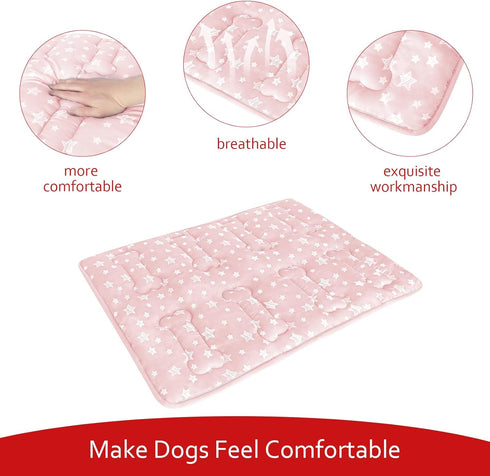 Dog Crate Mat (36" X 23"), Soft Dog Bed Mat with Cute Prints, Personalized Anti-Slip Bottom, Machine Washable Kennel Pad