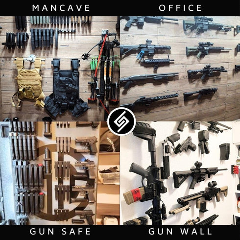 Spartan Mounts Wall Display for Mag - Firearm Accessories, Magazine and Ammo Storage, Organization, Black