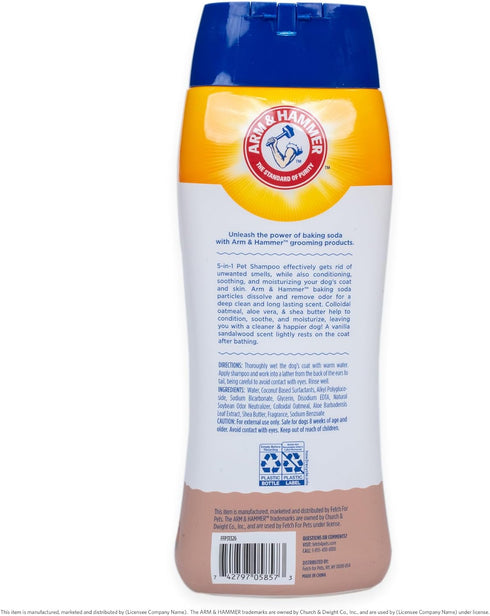 Hammer 5-in-1 20 Oz Arm & for Pets Dog Shampoo with Conditioner, Deodorizing Oatmeal Dog Shampoo with Aloe, Shea