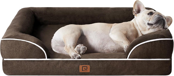 EHEYCIGA Orthopedic Dog Bed for Small Dogs, Waterproof Memory Foam Couch Bed with Sides, Non-Slip Bottom, Washable