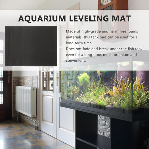 TEHAUX Aquarium Accessories Aquarium Leveling Mat, Under Aquarium Mat Black Foams Non-Slip Shockproof Aquarium Pad Universal Fish Tank Foams Pad for Under Aquarium - 40.7X30.5X0.6cm/16X12X0.23inch