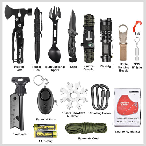 Gifts for Men Dad Husband - 21 in 1 Survival Gear and Equipment Kit, Tactical Tool