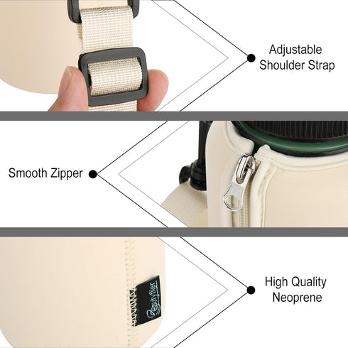 Beautyflier 2pcs 32 oz Backpack, Neoprene Sleeve for Nalgene Water Bottles, Compatible with Nalgene Wide Mouth Water