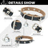 BINGPET Spiked Dog Collar for Small Dogs, Genuine Leather Puppy Cat Collar with Bells, Soft Studded for Pets (Black, S)