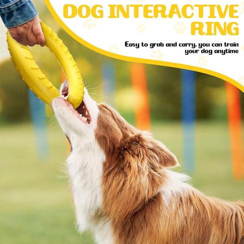 Jenaai 4 Pack Dog Training Ring - Durable Fetch Toys for Large Medium Dogs, Floating Dog Ring for Teeth Cleaning