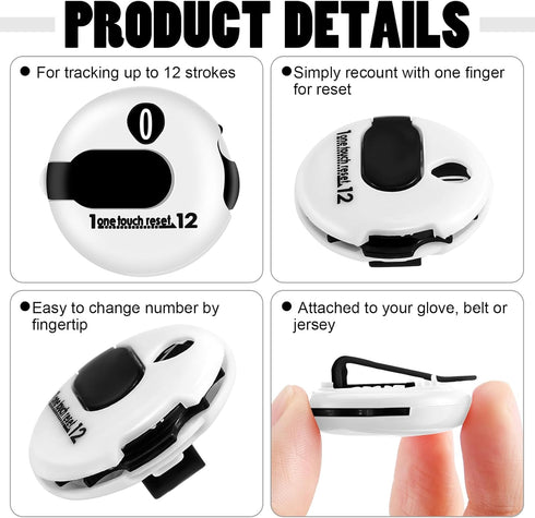 Weewooday 2 Pieces Golf Score Counter Clicker with One Touch Reset for Golf Game Scorekeeper