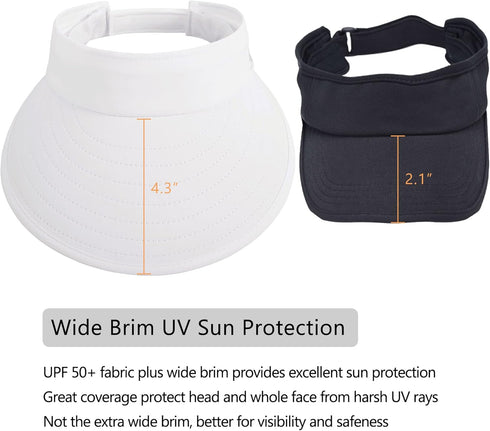 Womens Sun Hat - 2 in 1 Zip-Off Sun Protection Visor Beach Hat for Women, Packable Golf Hat