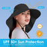 Women's Sun Hat UV Protection, Foldable Waterproof Wide Brim Bucket Hat with Neck Flap