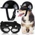 Small Dog Helmet Goggles, Motorcycle Helmet UV Protection Doggy Sunglasses with Adjustable Belt for Puppy Riding