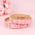 Soft Padded Leather Dog Collar for Small Medium Large Dogs, Durable & Comfortable with Heavy Duty Gold Buckle, Pink, S