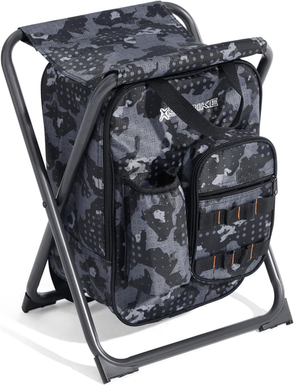 X Strike Backpack Fishing Chair with Cooler Bag, Foldable Camping Stool for