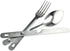 SE 4-in-1 Detachable Stainless Steel Utensil Set, Spoon, Fork, Knife, Bottle Opener with Clear Pouch