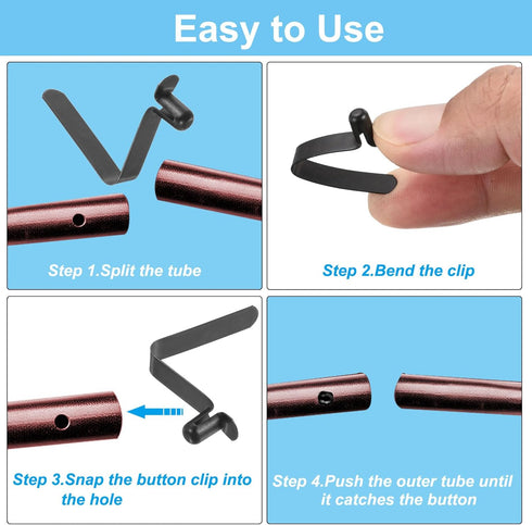 PATIKIL Kayak Paddle Snaps, Tent Pole Clips, Steel V Shaped Single Pin Lock Tube Pole Clip for Camping