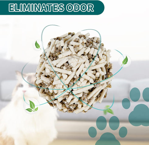 Plant-based Cat Litter - Odor Control Quick Clumping Tofu Cat Litter, 6 lbs, Low Tracking Dust Control