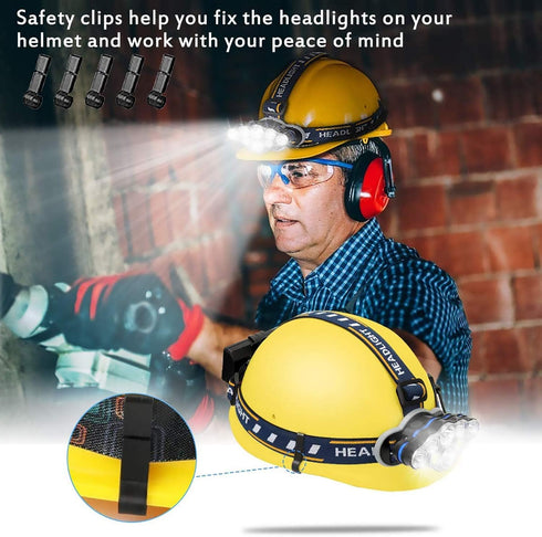 Rechargeable Headlamp, 8 LED Flashlight 18000 Lumen, 8 Modes with White Red Lights, Waterproof Head Lamp for Outdoor