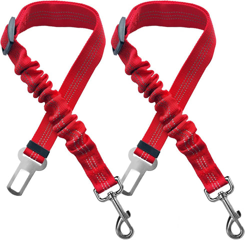 Yiaizhuo 2 Dog Car Harness Seatbelt Seat Belt Leash Travel Accessories Bungee Anti