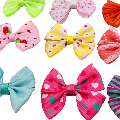 PET SHOW 20pcs Dog Hair Bows with Alligator Clips, Assorted Bowknot Hair Clips for Small Medium Dogs, Cat, Puppy