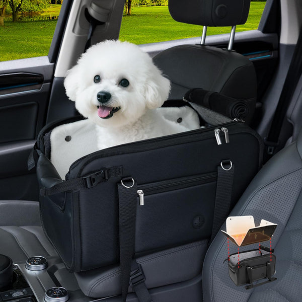 YUDODO 10-18lbs Large Console Dog Car Seat (Width9in) Fits Truck & SUV,